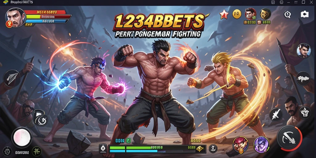 Tangkapan layar utama 1234BETS menampilkan aksi pertarungan yang intens dan seru.