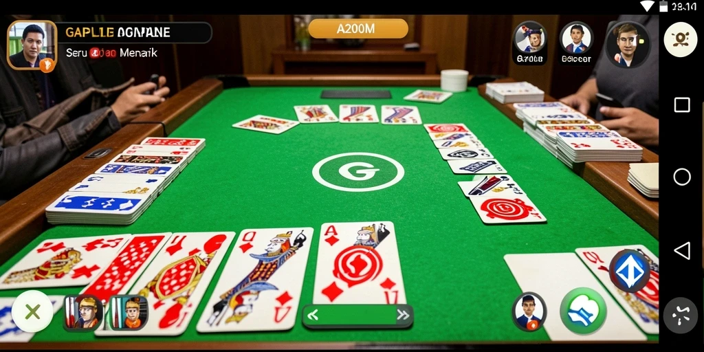 Screenshot A200M menampilkan sesi gameplay Gaple yang seru dan interaktif.