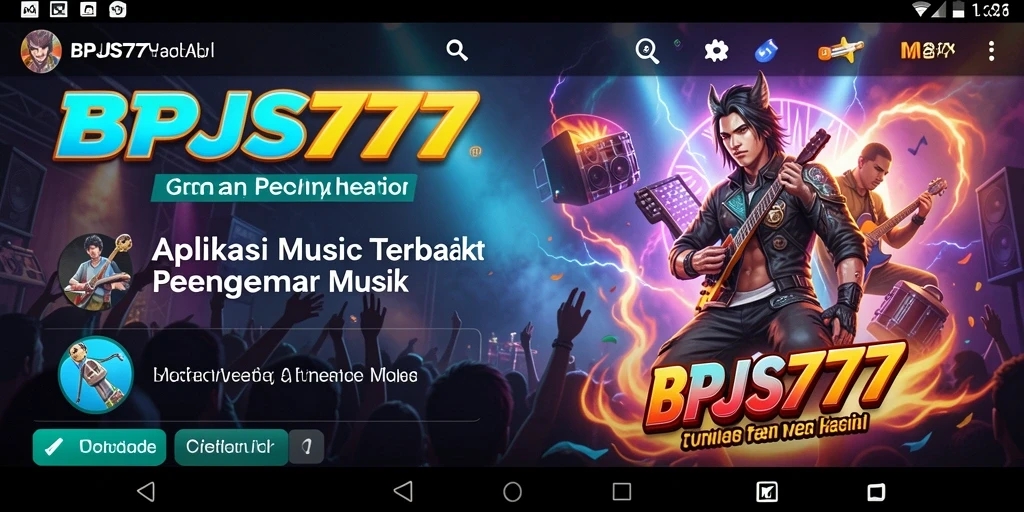 Screenshot menunjukkan pengguna menikmati pengalaman mendengarkan musik di BPJS777.