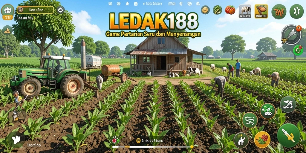Tampilan menawan dari gameplay bertani di LEDAK188.