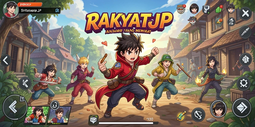 Tampilan gameplay Anime yang kaya warna di RAKYATJP.