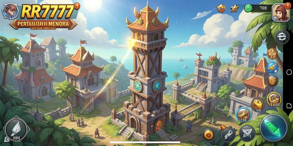 Tampilan gameplay yang mendebarkan dari game Tower Defense RR777.