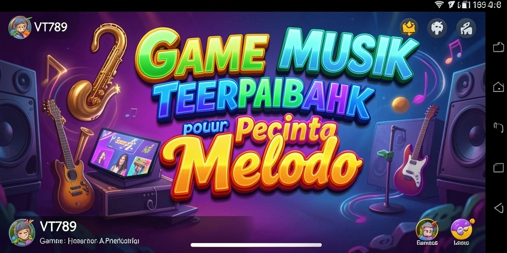 Tampilan gameplay VT789 menampilkan interaksi musik yang dinamis.